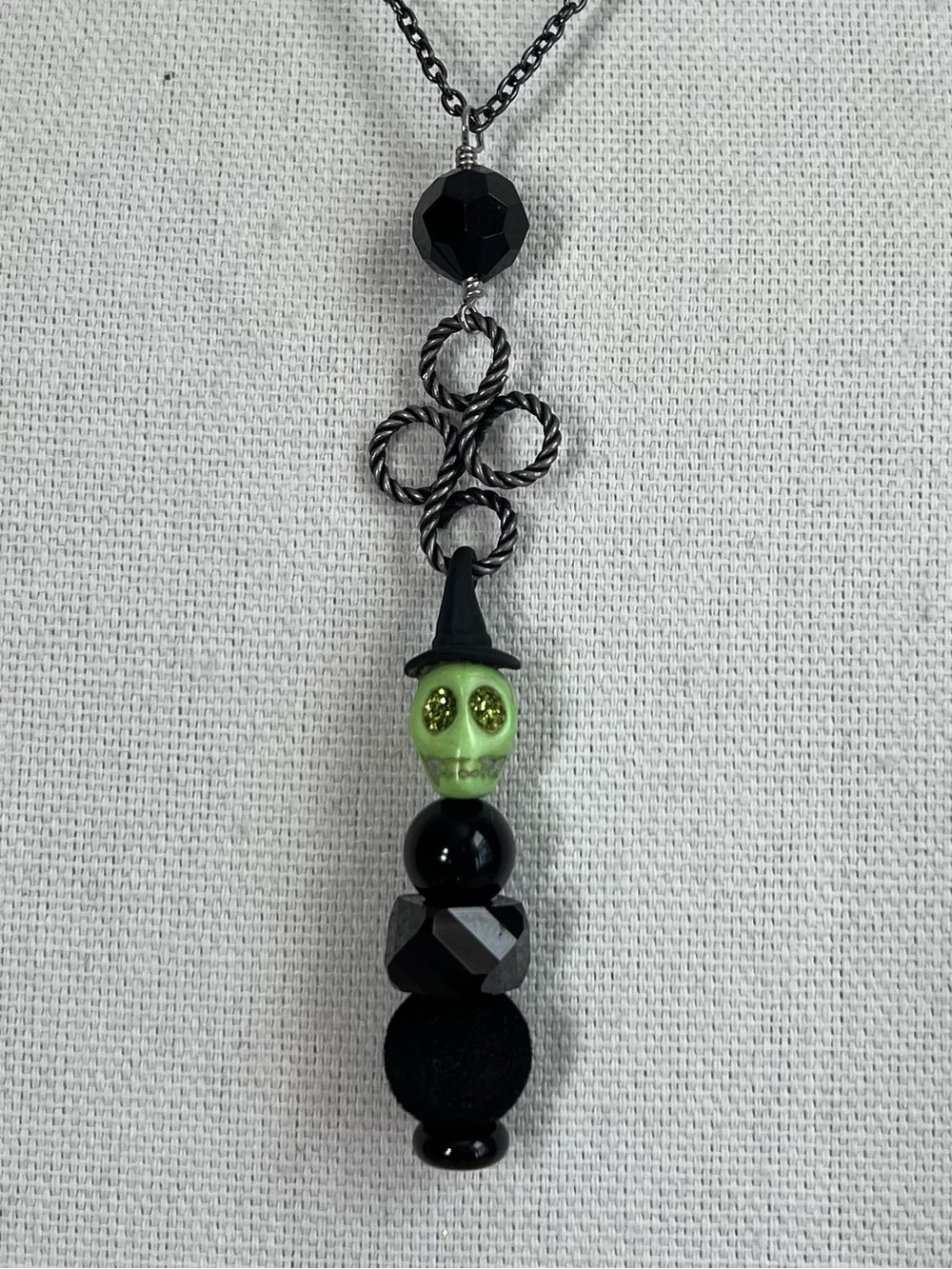 Green Beaded Witch Necklace